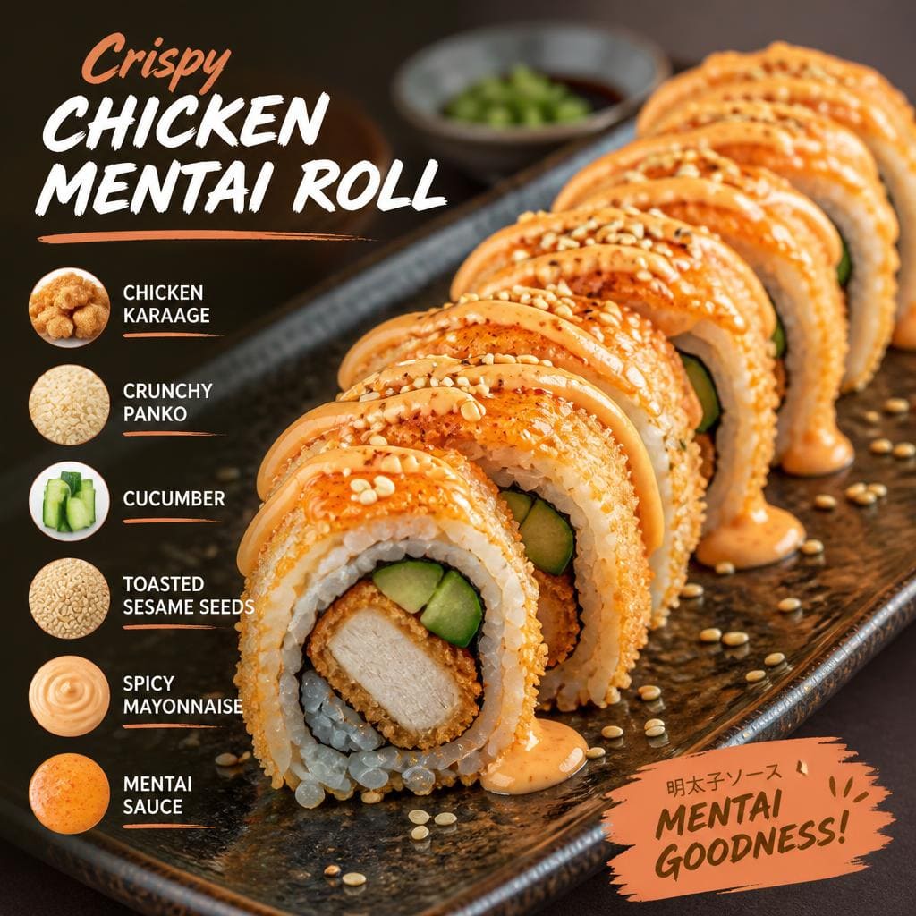 Crispy Chicken Mentai Roll